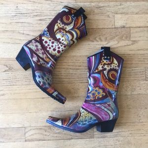 Nomad Colorful Rubber Western Heeled Rainboots